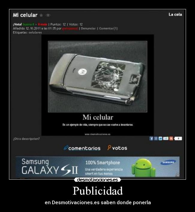 Publicidad - en Desmotivaciones.es saben donde ponerla