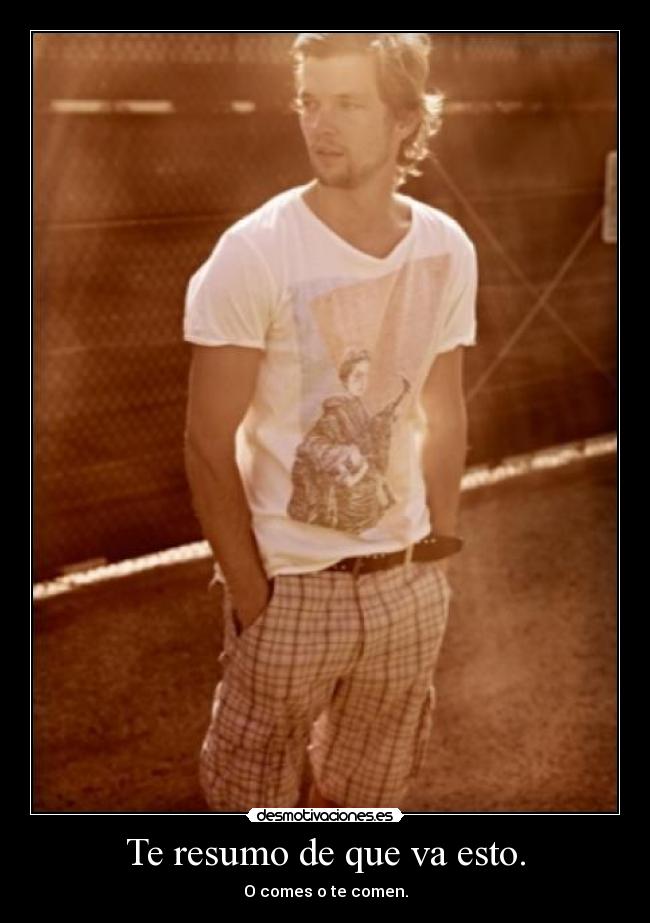 Te resumo de que va esto. - O comes o te comen.