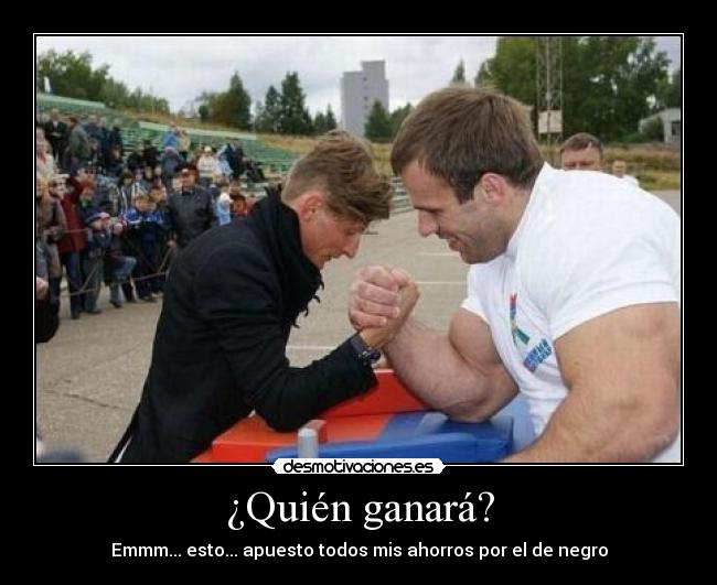¿Quién ganará? - Emmm... esto... apuesto todos mis ahorros por el de negro