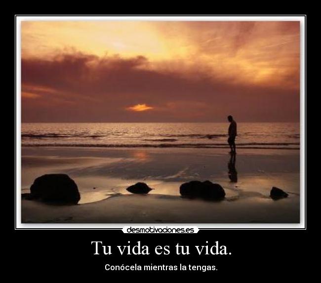 Tu vida es tu vida. - Conócela mientras la tengas.