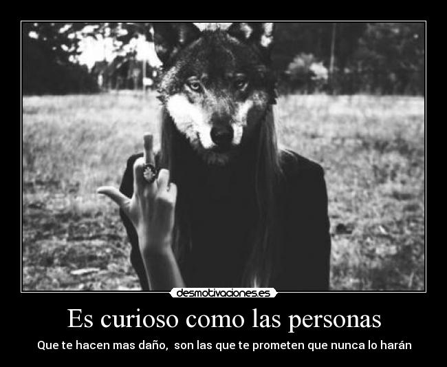 Es curioso como las personas - Que te hacen mas daño, son las que te prometen que nunca lo harán