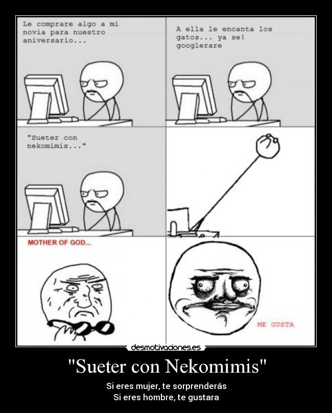 Sueter con Nekomimis - Si eres mujer, te sorprenderás
Si eres hombre, te gustara