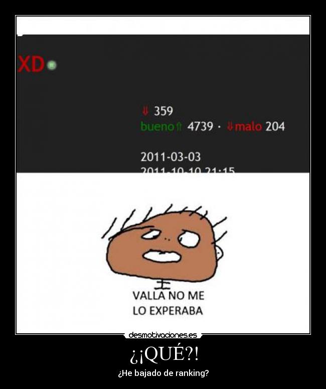 ¿¡QUÉ?! - ¿He bajado de ranking?