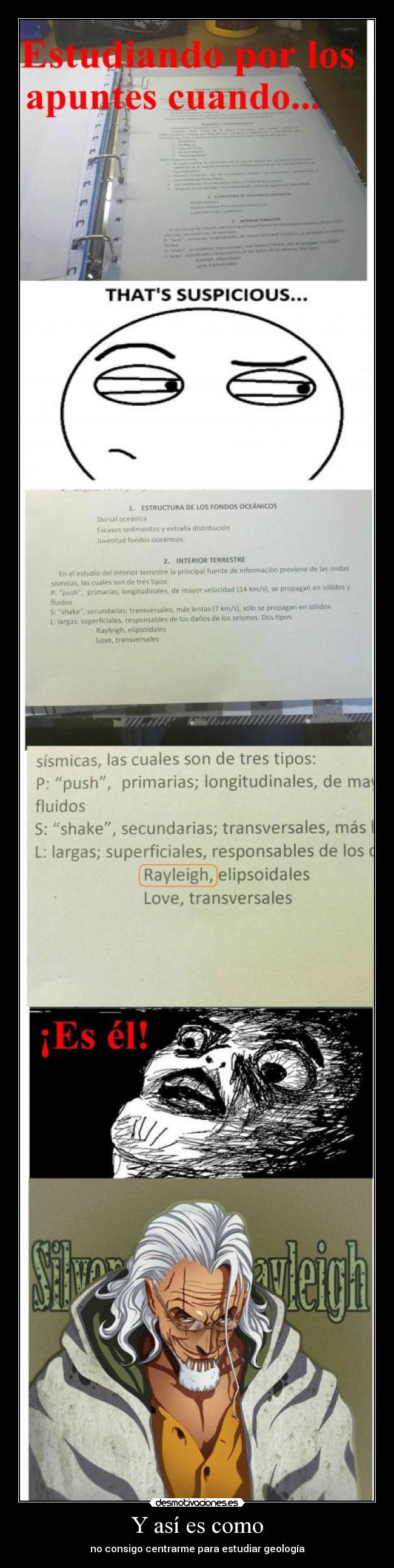 Y así es como - no consigo centrarme para estudiar geología