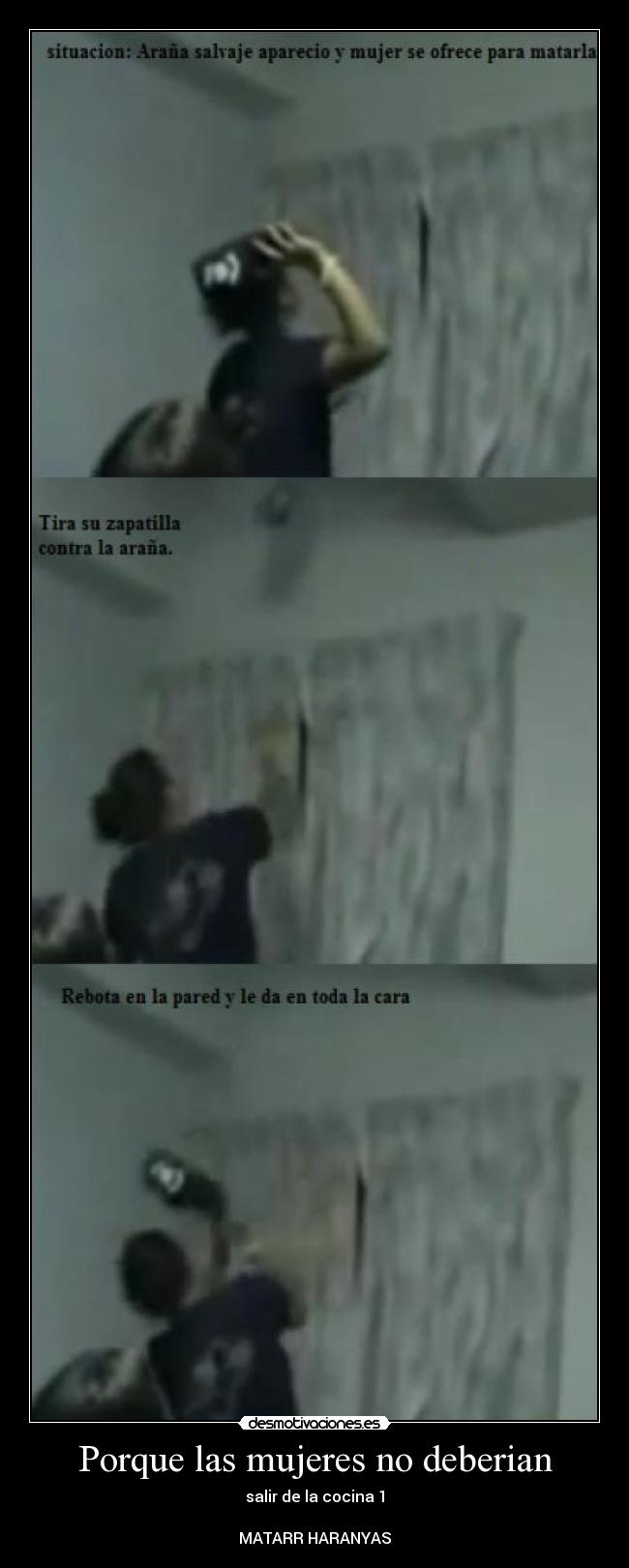 carteles mujeres matar aranas cocina clanhoygan desmotivaciones