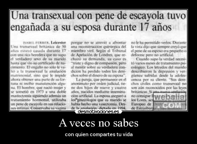 A veces no sabes - 