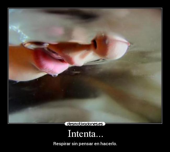 Intenta... - Respirar sin pensar en hacerlo.