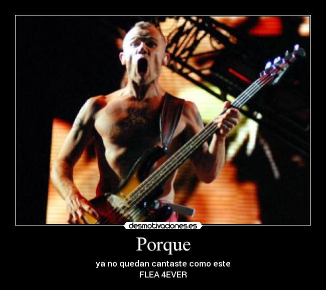 Porque - ya no quedan cantaste como este
FLEA 4EVER