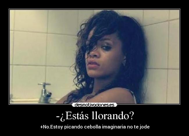 -¿Estás llorando? - +No.Estoy picando cebolla imaginaria no te jode