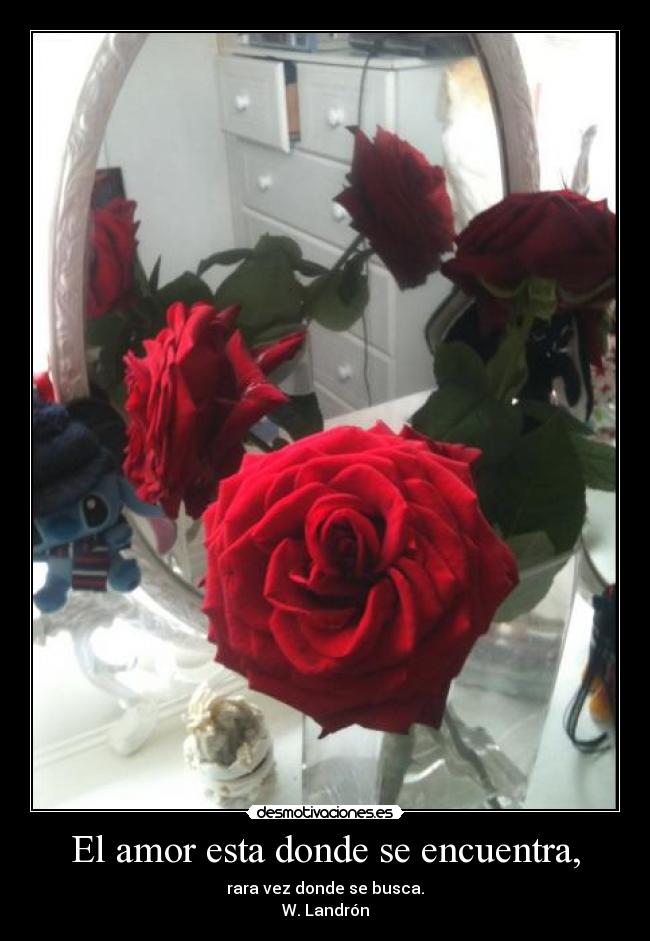El amor esta donde se encuentra, - rara vez donde se busca.
W. Landrón