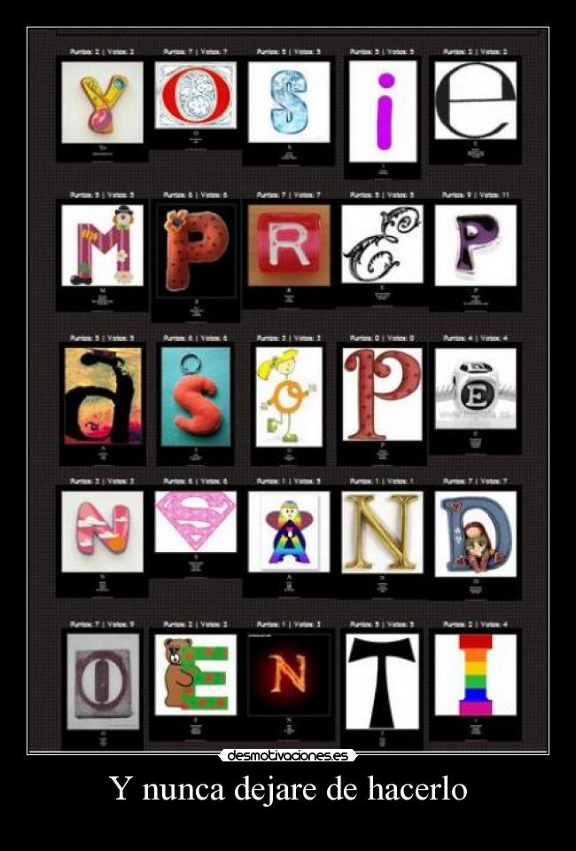 Y nunca dejare de hacerlo - 