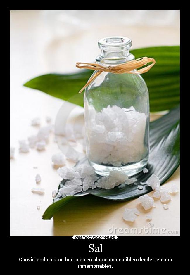 Sal - Convirtiendo platos horribles en platos comestibles desde tiempos inmemoriables.