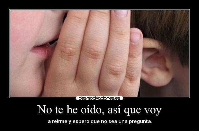 No te he oído, así que voy - 