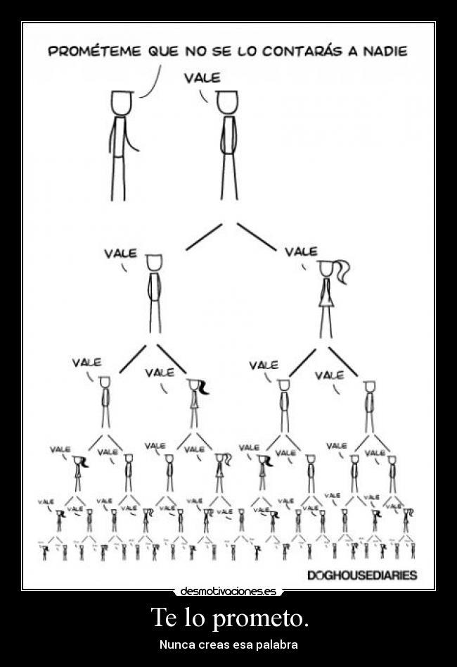 Te lo prometo. - Nunca creas esa palabra