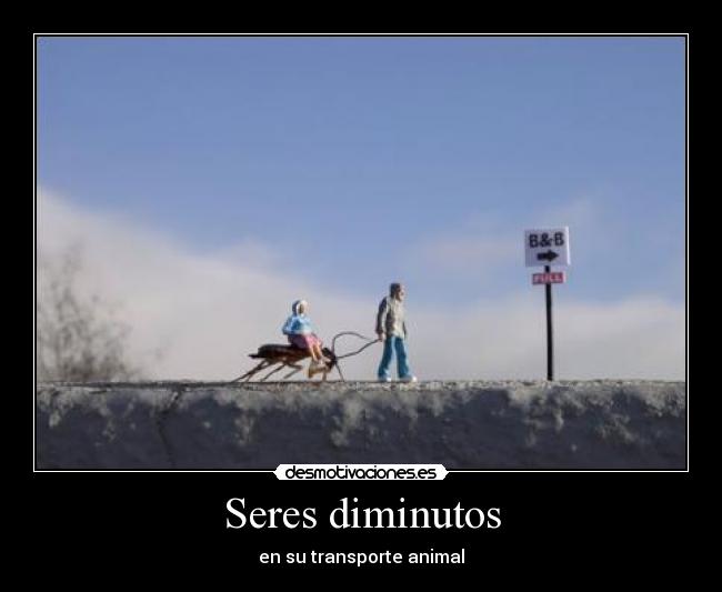 Seres diminutos - en su transporte animal