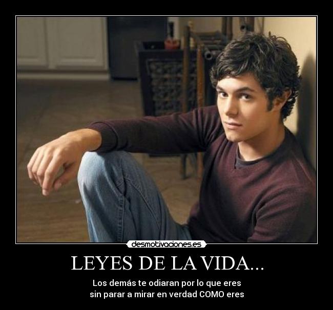 LEYES DE LA VIDA... - Los demás te odiaran por lo que eres
sin parar a mirar en verdad COMO eres