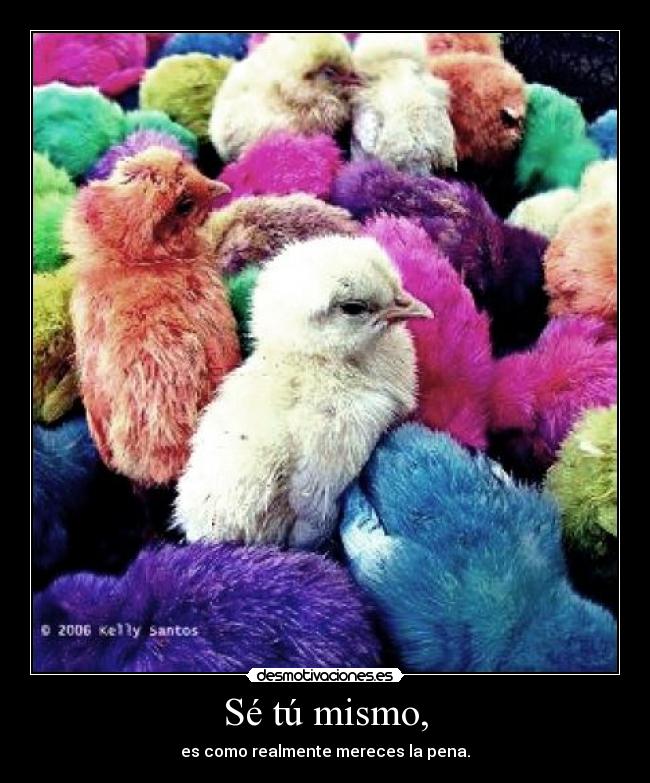 Sé tú mismo, -