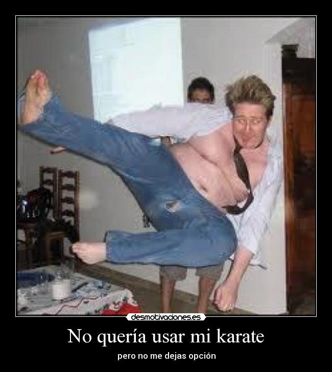 No quería usar mi karate -