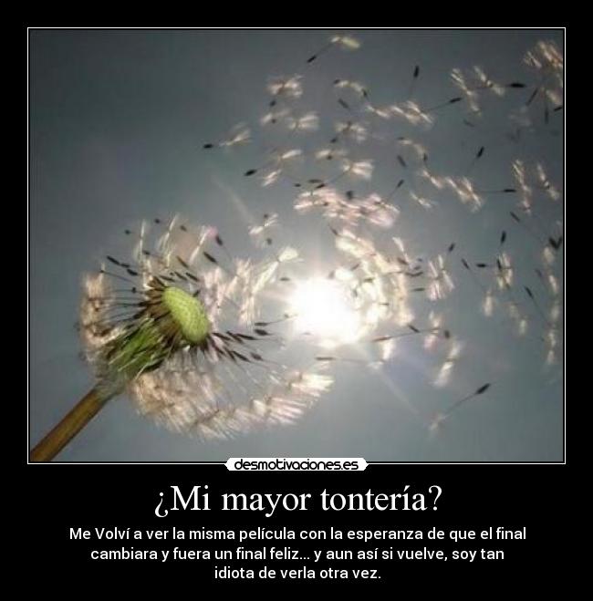 ¿Mi mayor tontería? -