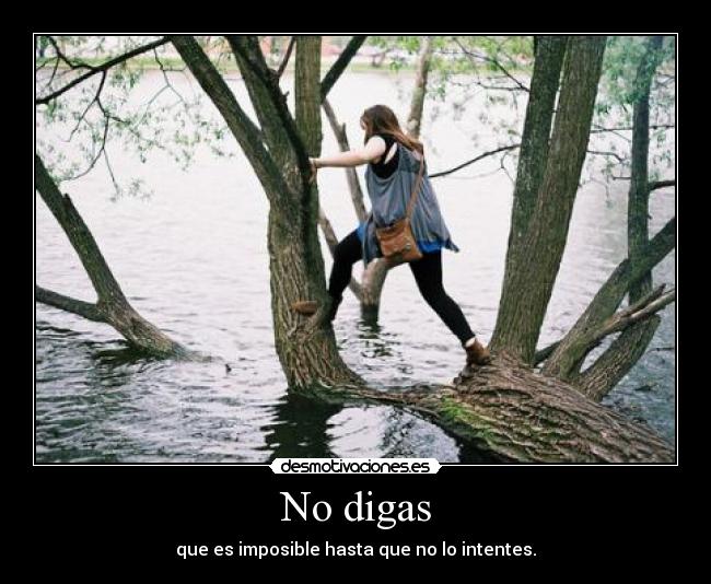 No digas - que es imposible hasta que no lo intentes.