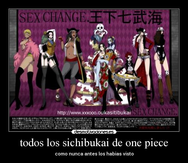 todos los sichibukai de one piece - como nunca antes los habias visto