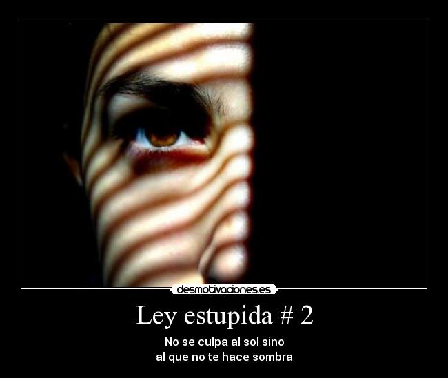 Ley estupida # 2 - No se culpa al sol sino
al que no te hace sombra