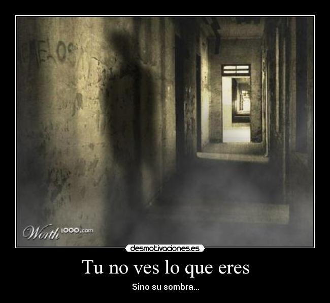 Tu no ves lo que eres - Sino su sombra...