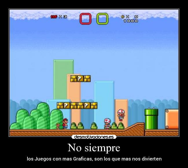 No siempre - los Juegos con mas Graficas, son los que mas nos divierten