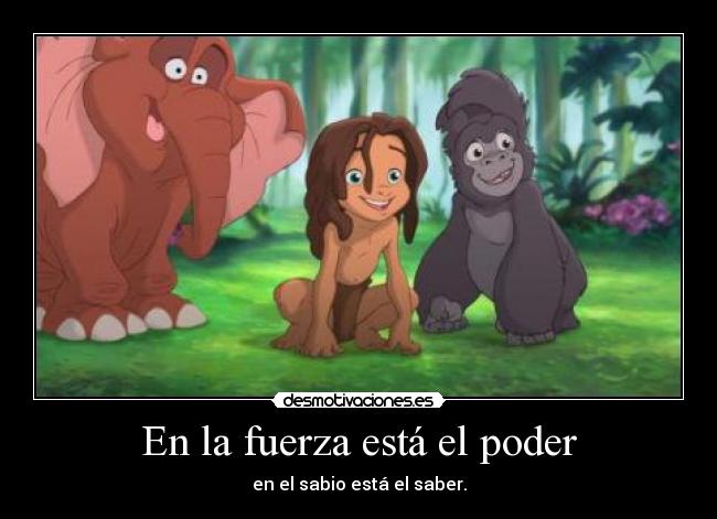 En la fuerza está el poder - en el sabio está el saber.