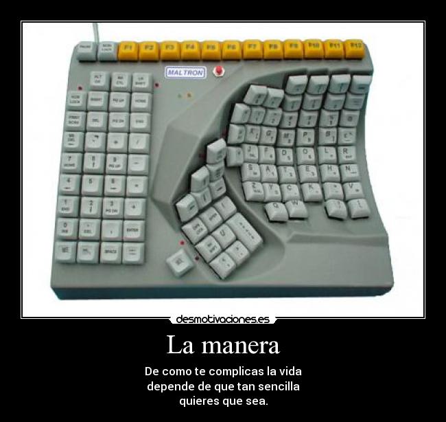 La manera - De como te complicas la vida
depende de que tan sencilla
quieres que sea.