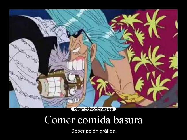 Comer comida basura - Descripción gráfica.