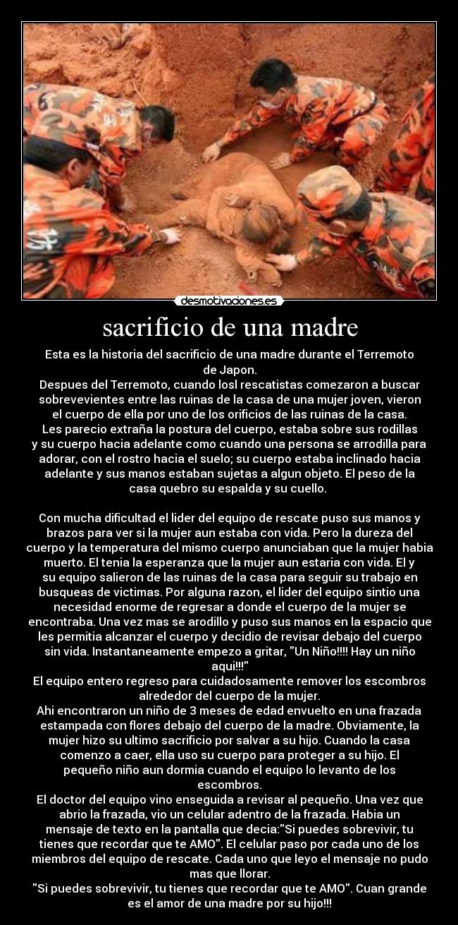 sacrificio de una madre - 