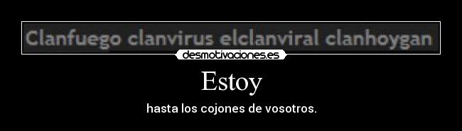 Estoy - hasta los cojones de vosotros.