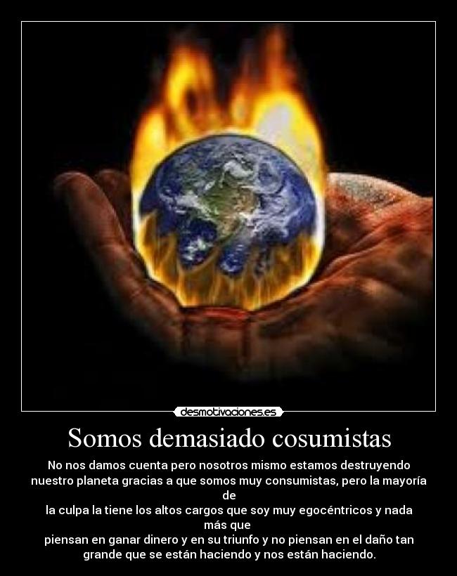 Somos demasiado cosumistas - 