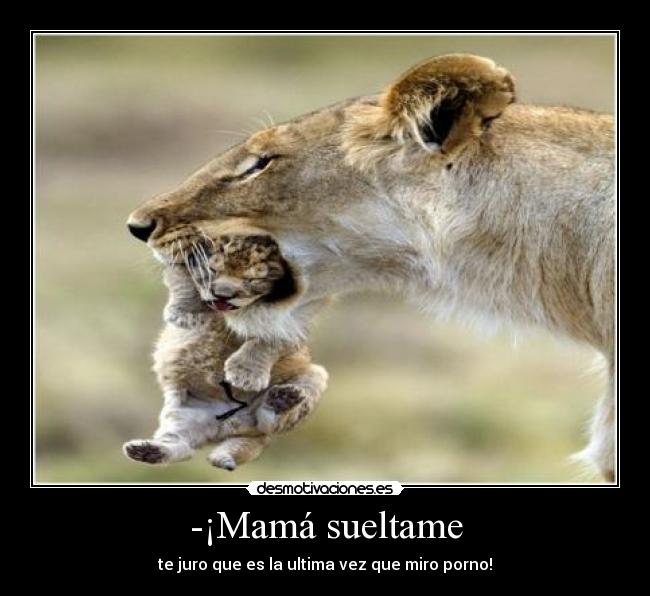 -¡Mamá sueltame -