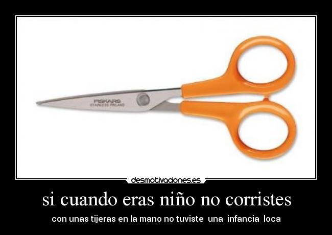 carteles correr con tijeras desmotivaciones