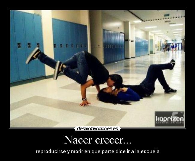 Nacer crecer... - reproducirse y morir en que parte dice ir a la escuela