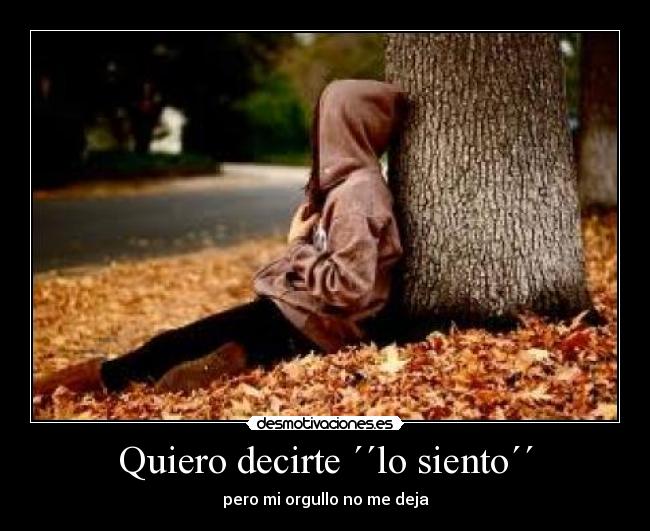 Quiero decirte ´´lo siento´´ -