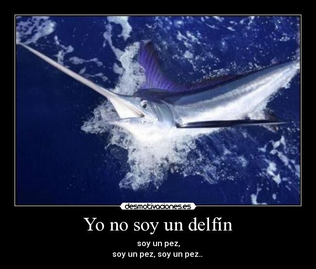 Yo no soy un delfín - soy un pez,
soy un pez, soy un pez.. ♫