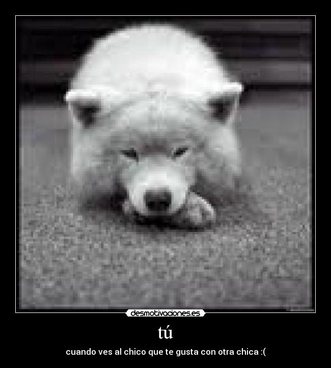 tú - cuando ves al chico que te gusta con otra chica :(