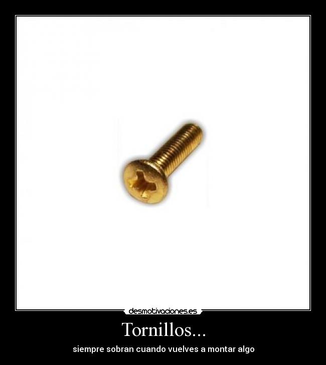 Tornillos... - siempre sobran cuando vuelves a montar algo