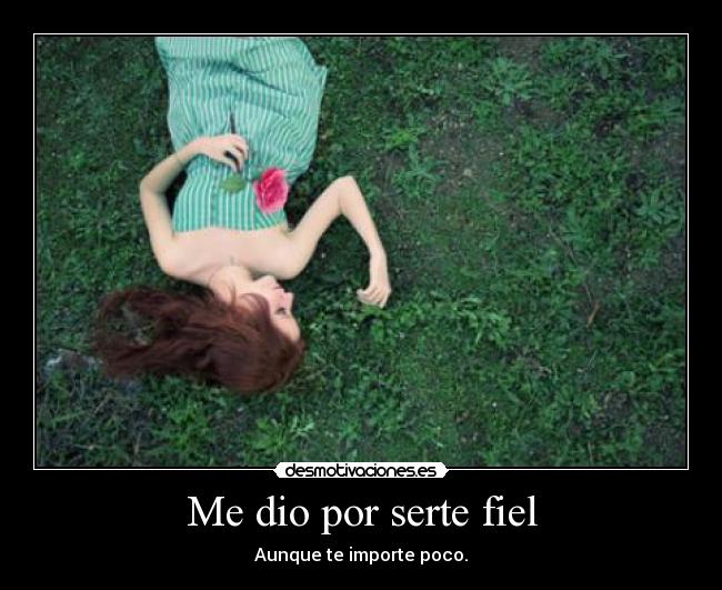Me dio por serte fiel - Aunque te importe poco.