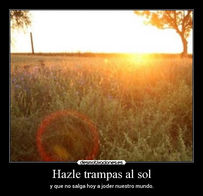Hazle trampas al sol -