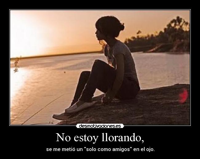 No estoy llorando, - se me metió un solo como amigos en el ojo.