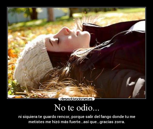No te odio... -