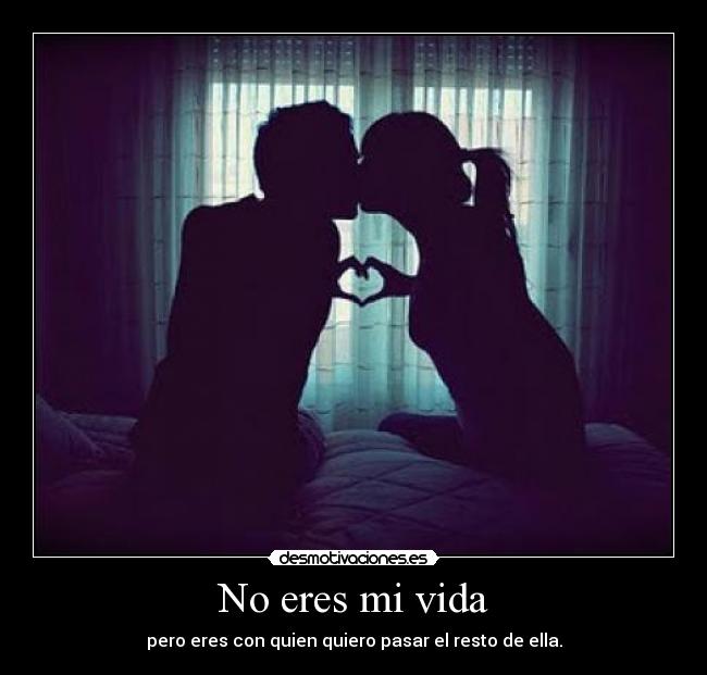 No eres mi vida - pero eres con quien quiero pasar el resto de ella.