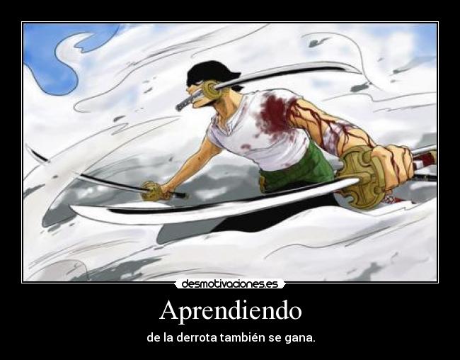 carteles one piece zoro desmotivaciones