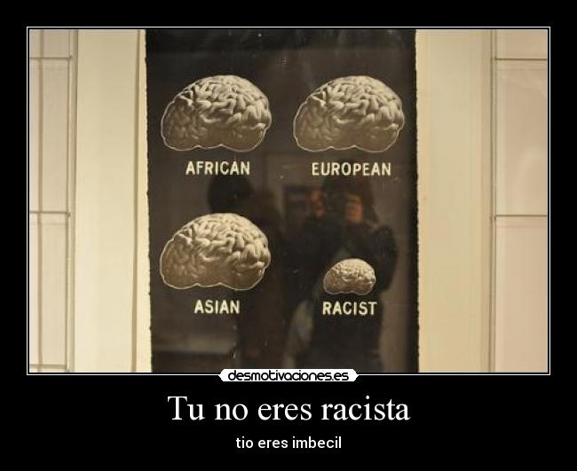 Tu no eres racista - tio eres imbecil