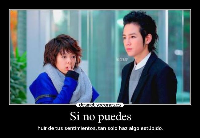 Si no puedes - huir de tus sentimientos, tan solo haz algo estúpido.