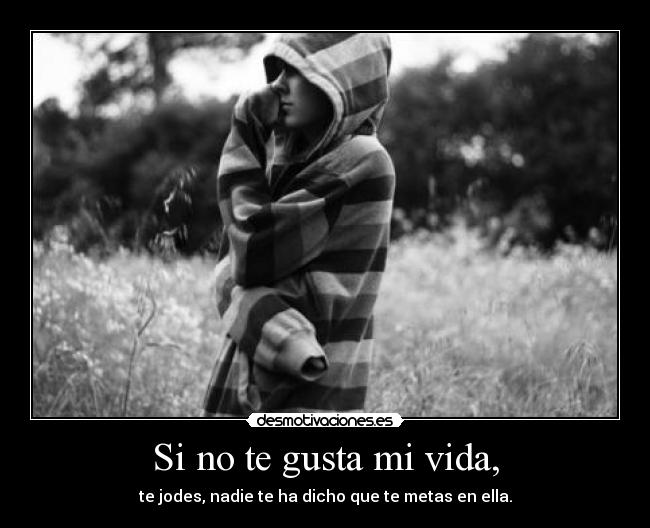 Si no te gusta mi vida, -